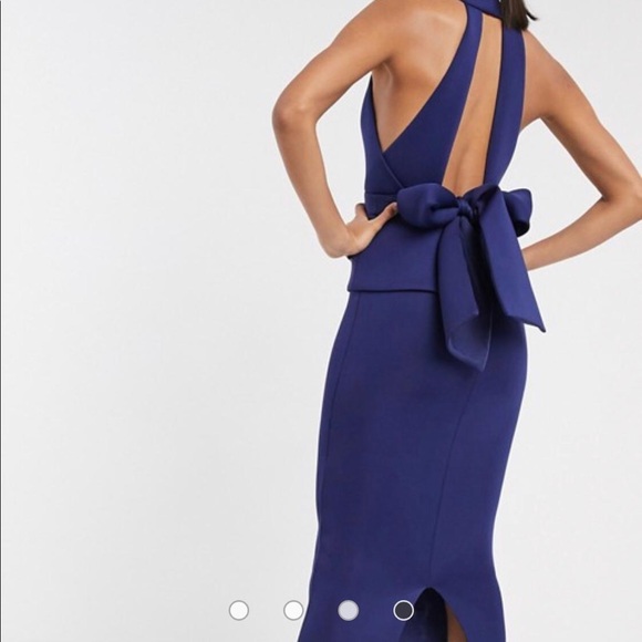 plunge pocket detail midi dress - Picture 1 of 5